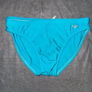 Speedo Fitness Solar 2" Swim Brief Mens 36 Blue Drawstring Bikini Swimsuit